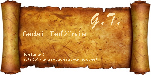 Gedai Teónia névjegykártya